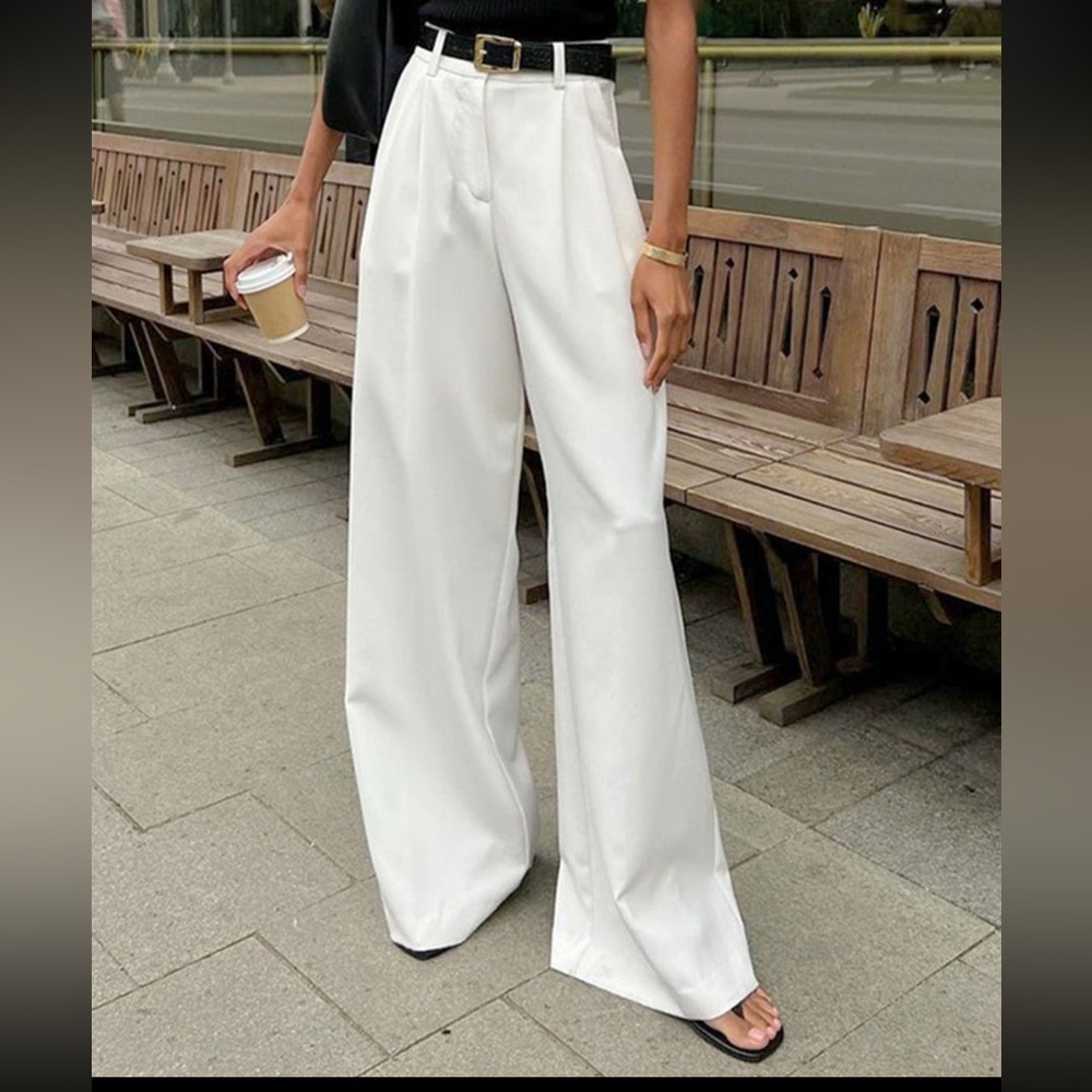 Commense White Wide Leg Pants
